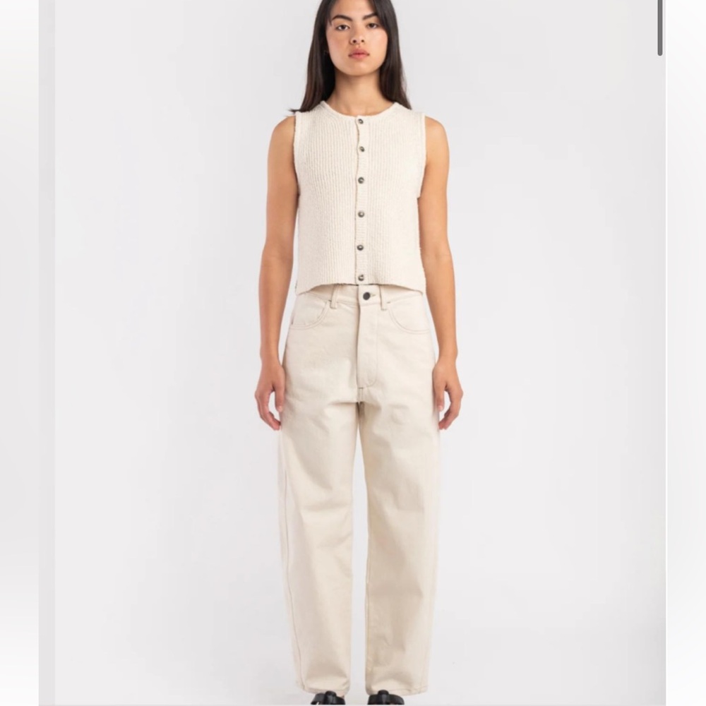 Boucle Micaela Greg Cream rib vest in Small